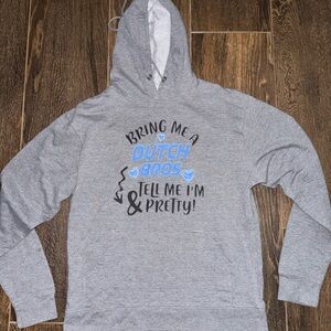 Delta Gray Men's Hoodie with Blue Accents